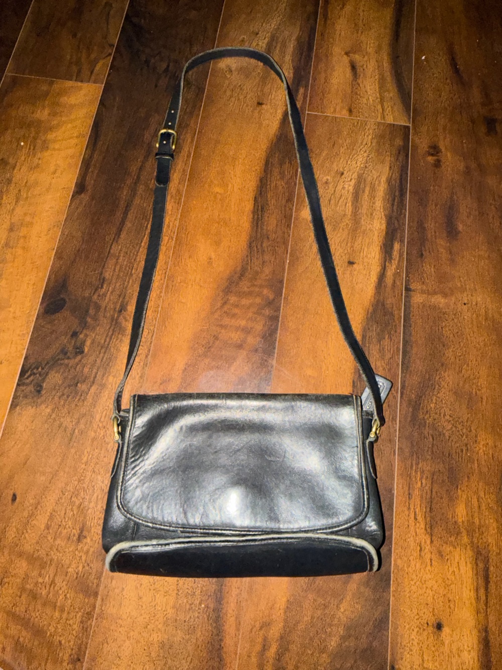 Coach Black Leather Messenger Crossbody for Men
